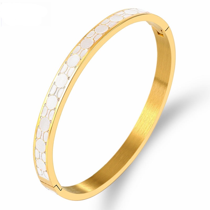 Gold White Bangles Bracelets for Women