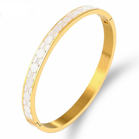 Gold White Bangles Bracelets for Women