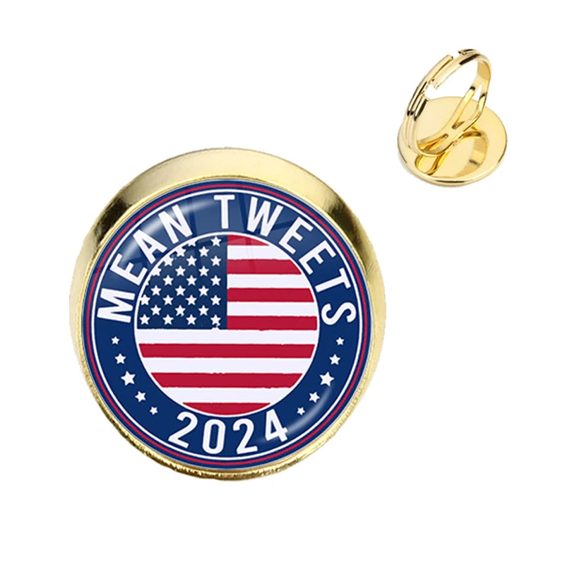 Trump Glass Cabochon Rings