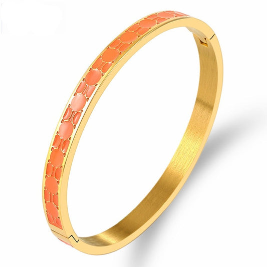 Gold Orange Bangles Bracelets for Women