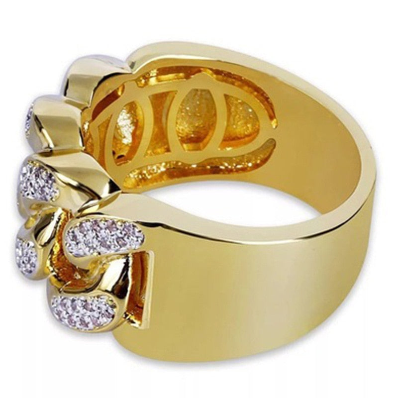 Gold Color Hollow Out Twisted Chain Finger Ring