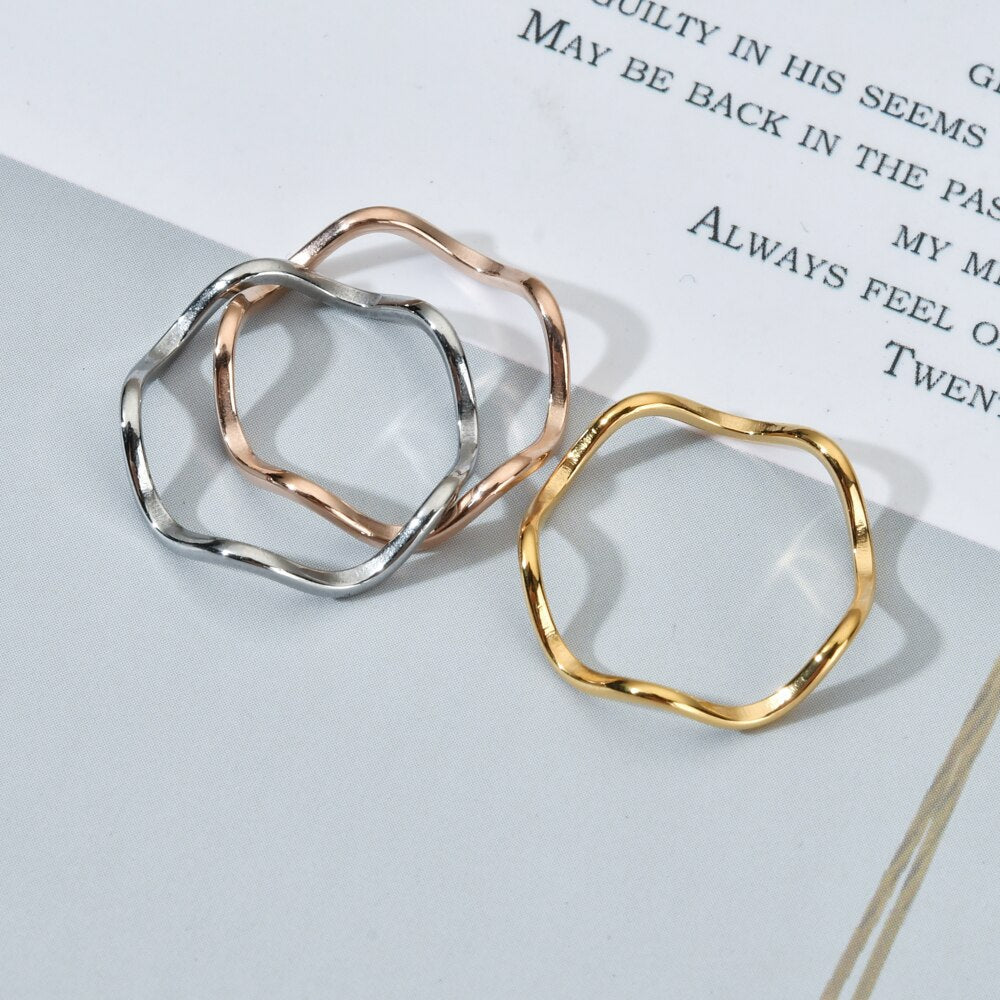 3pcs/ sets Thin Fashion Stainless Steel ring