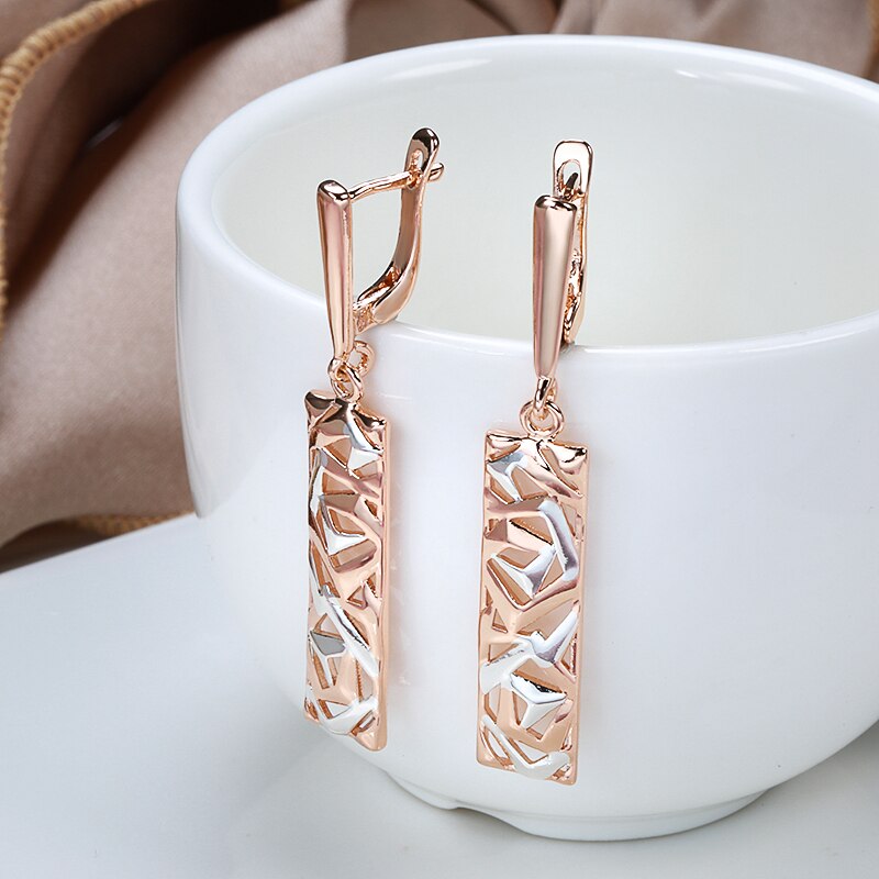 Square Wide Drop Earrings