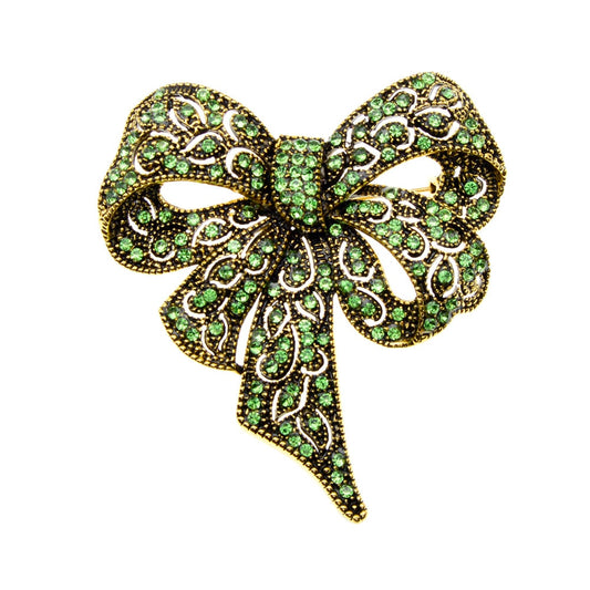 Green Bow Brooches