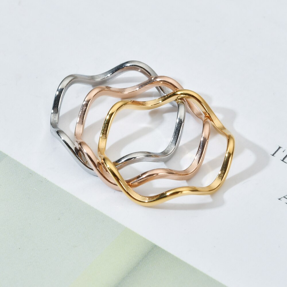 3pcs/ sets Thin Fashion Stainless Steel ring