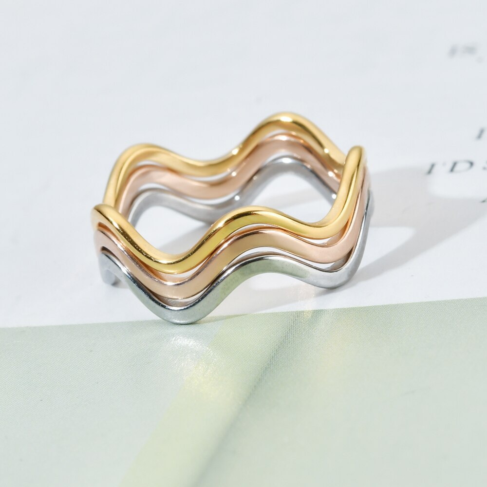 3pcs/ sets Thin Fashion Stainless Steel ring