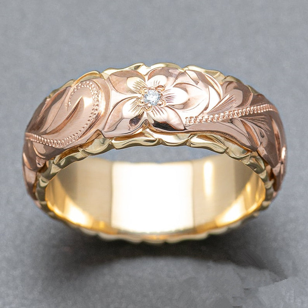 Carved Flower Shape ring