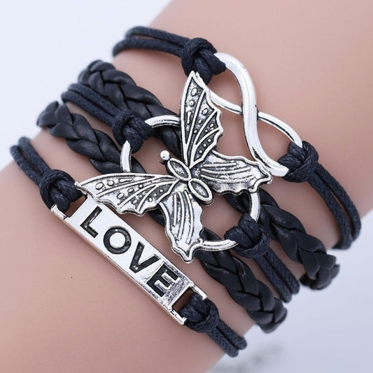 Handmade Multilayer Black Leather Bracelet