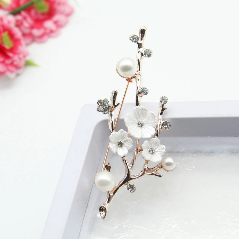 Handmade Natural Plum Blossom Brooches