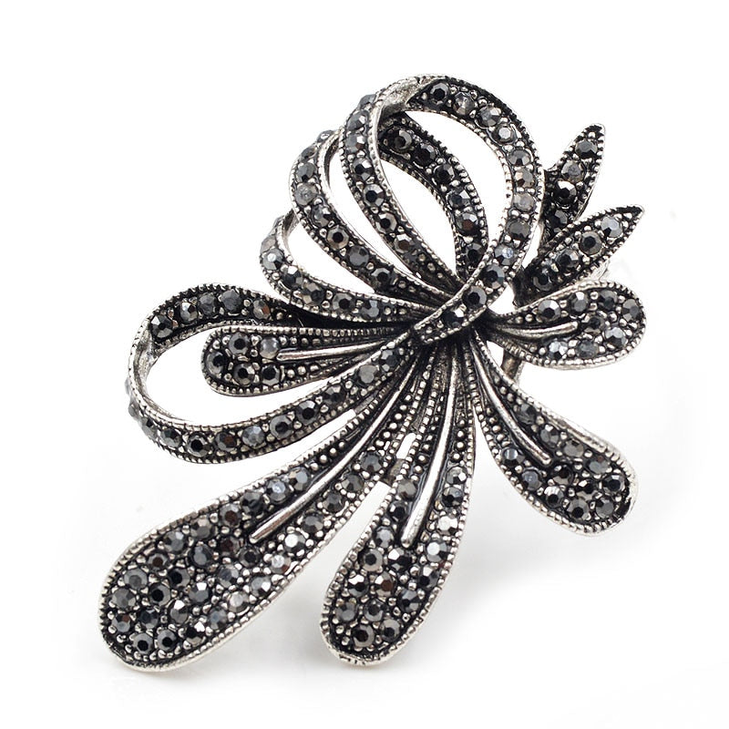 Black Flower Brooch