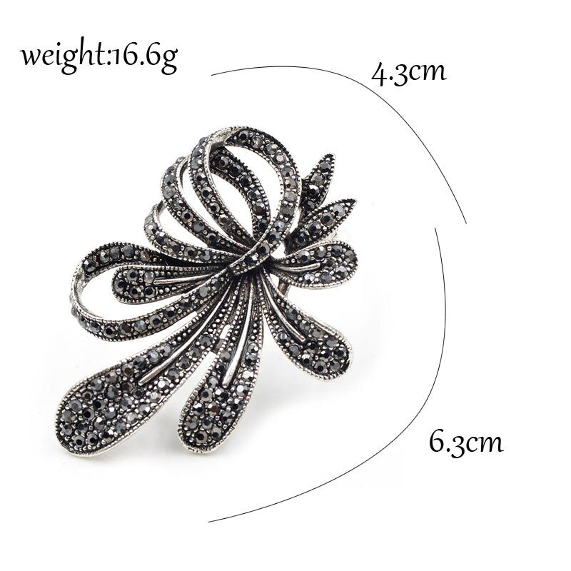 Black Flower Brooch