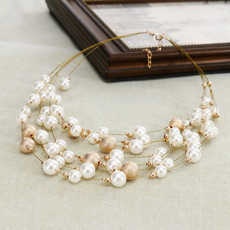 multi layers Pearl Necklaces