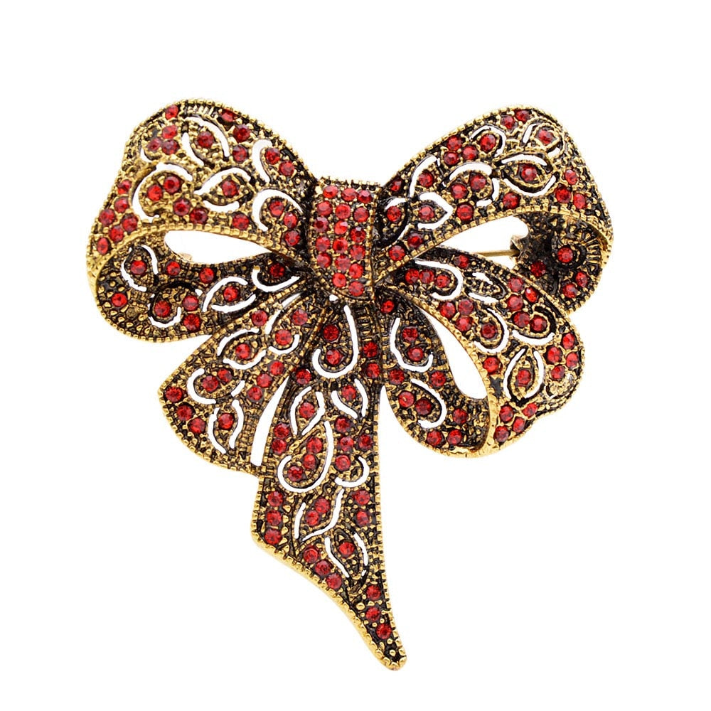 Red Bow Brooches