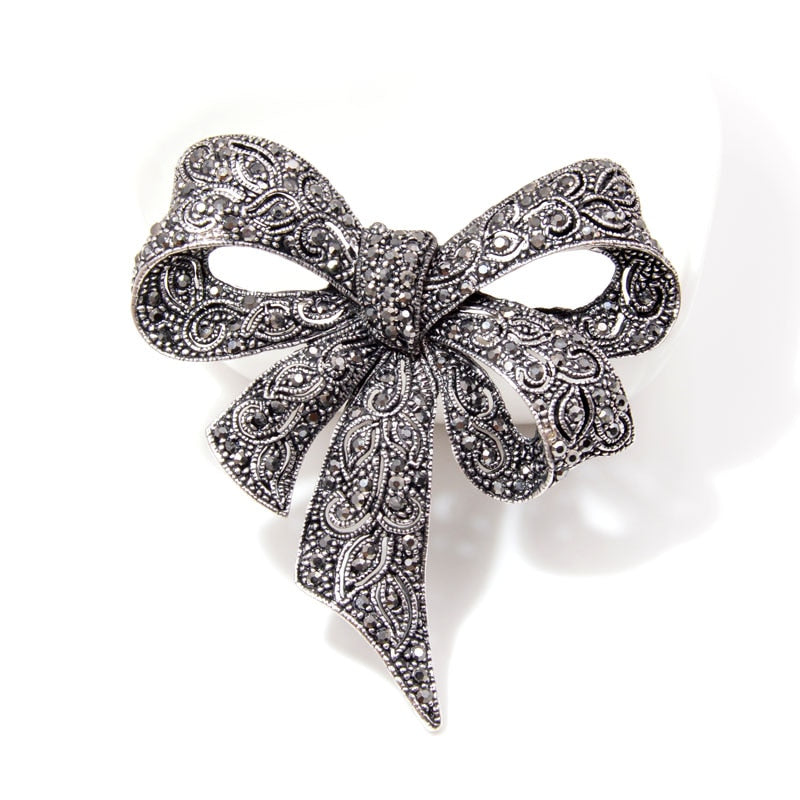 Black Bow Brooches