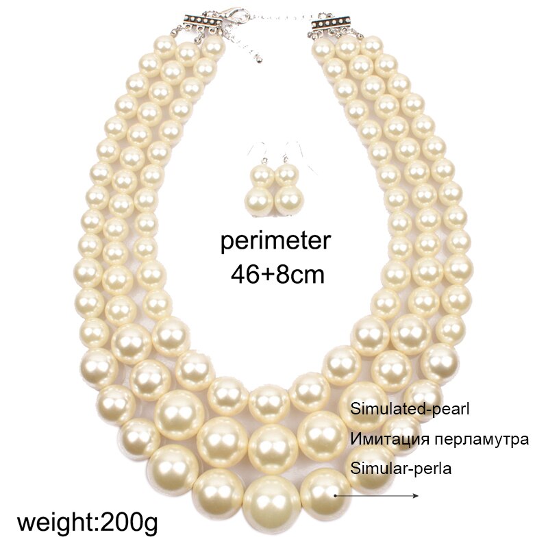 Big Pearl Jewelry Bridal Necklace Sets