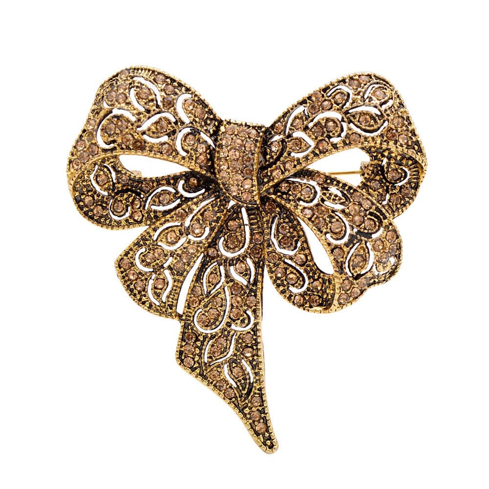 brown Bow Brooches