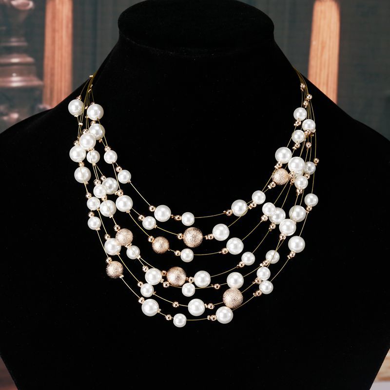 multi layers Pearl Necklaces