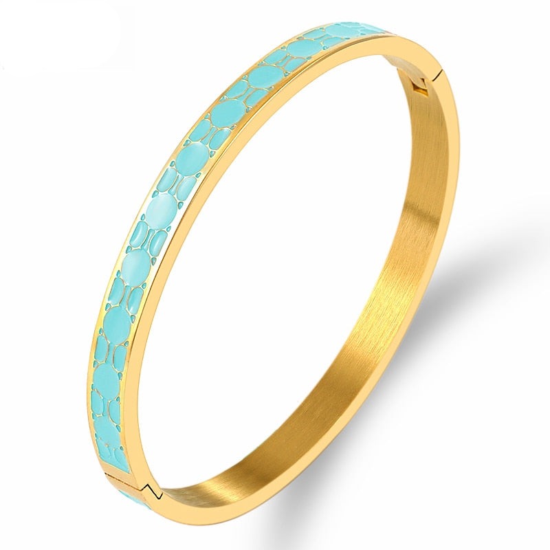 G;ld Green Bangles Bracelets for Women