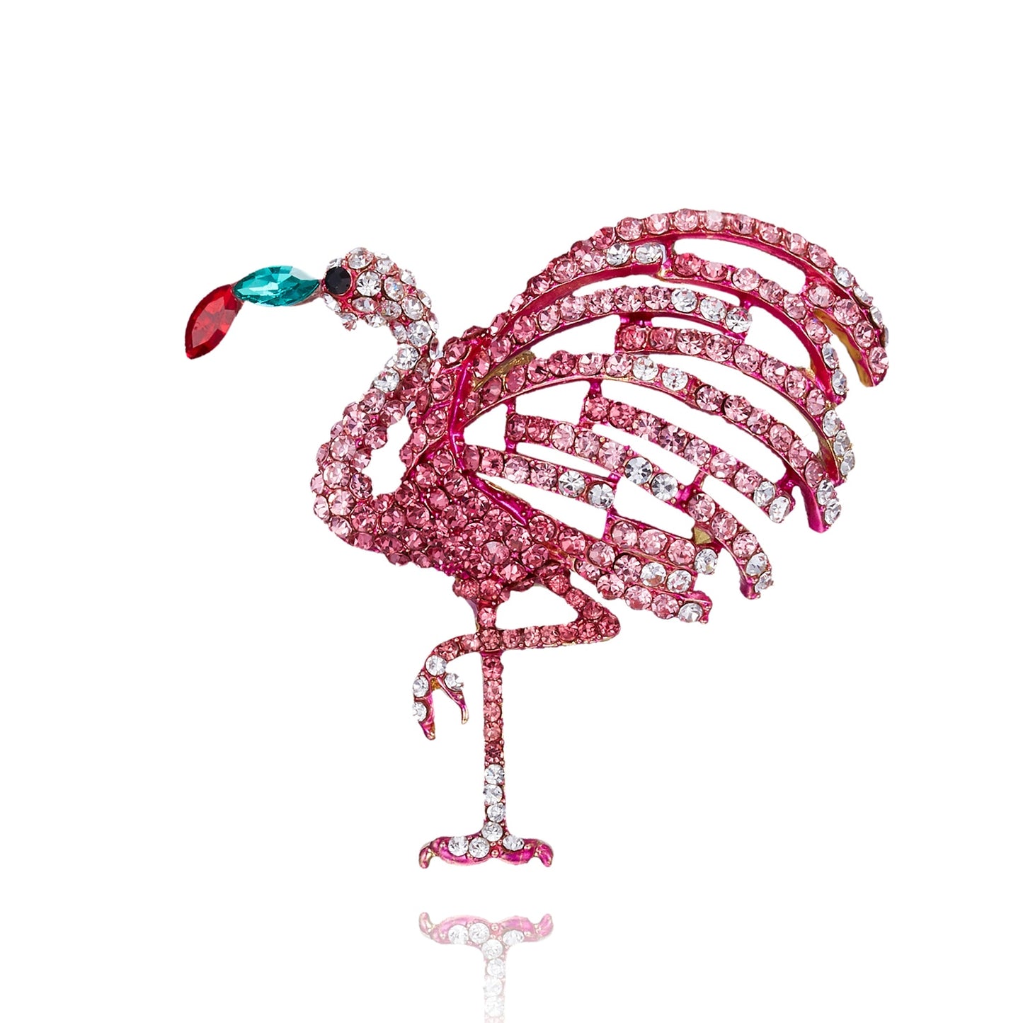 Cute Vivid Flying flamingo Brooch