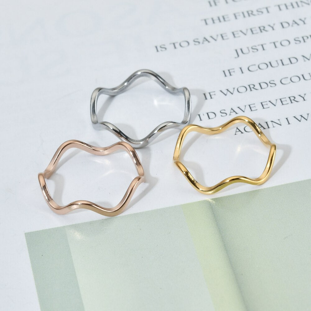 3pcs/ sets Thin Fashion Stainless Steel ring