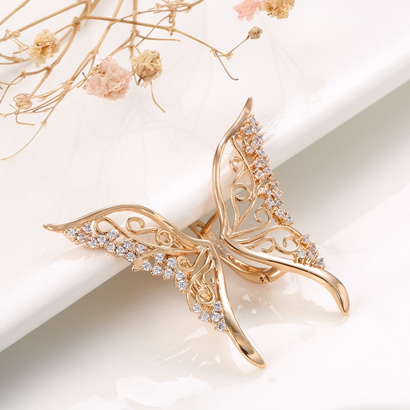 Rose Gold Hollow Butterfly Earring