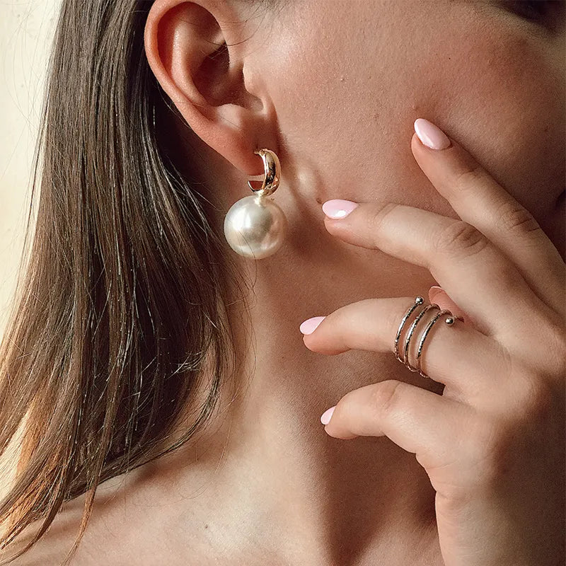 Oversized Pearl Drop Earrings