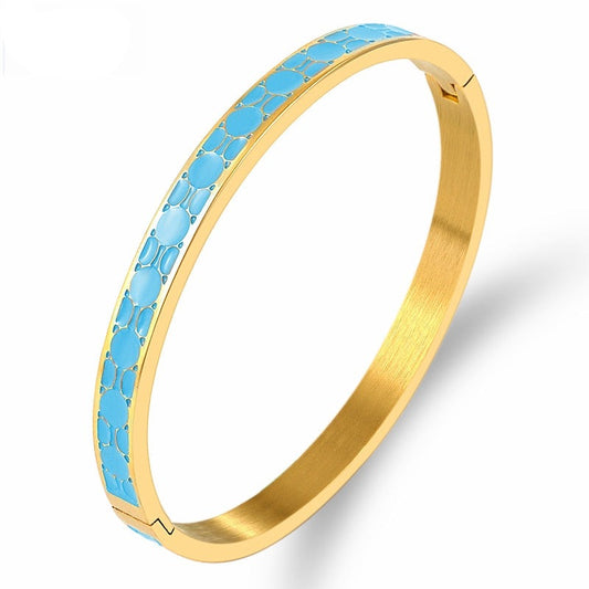 Gold Blue Bangles Bracelets for Women