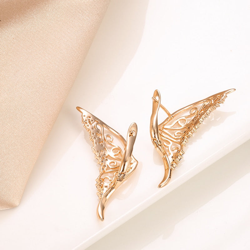 Rose Gold Hollow Butterfly Earring