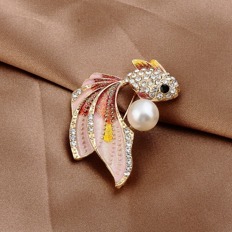 Golden fish Brooch