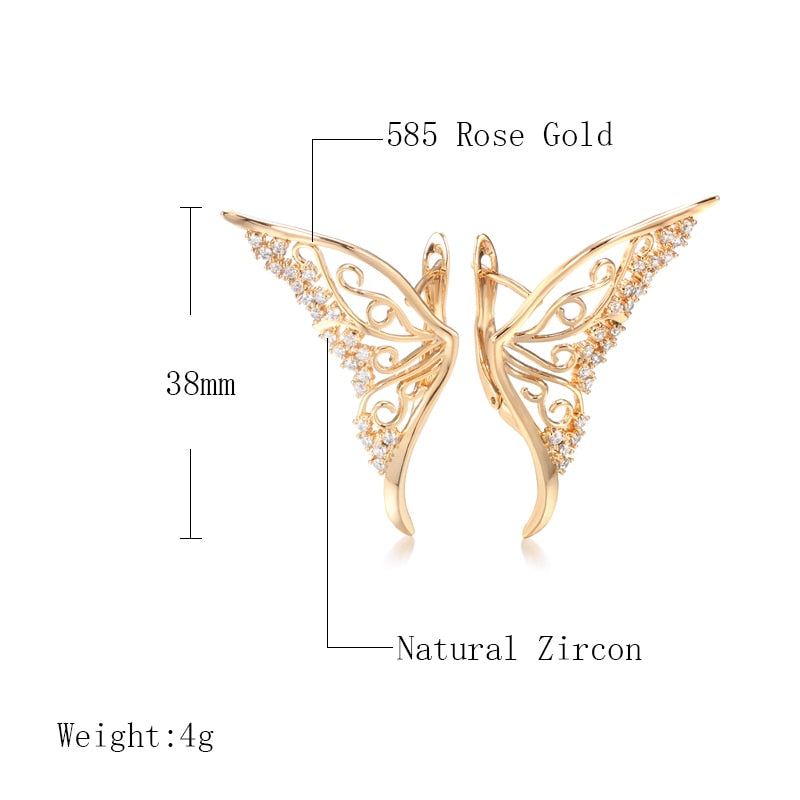 Rose Gold Hollow Butterfly Earring