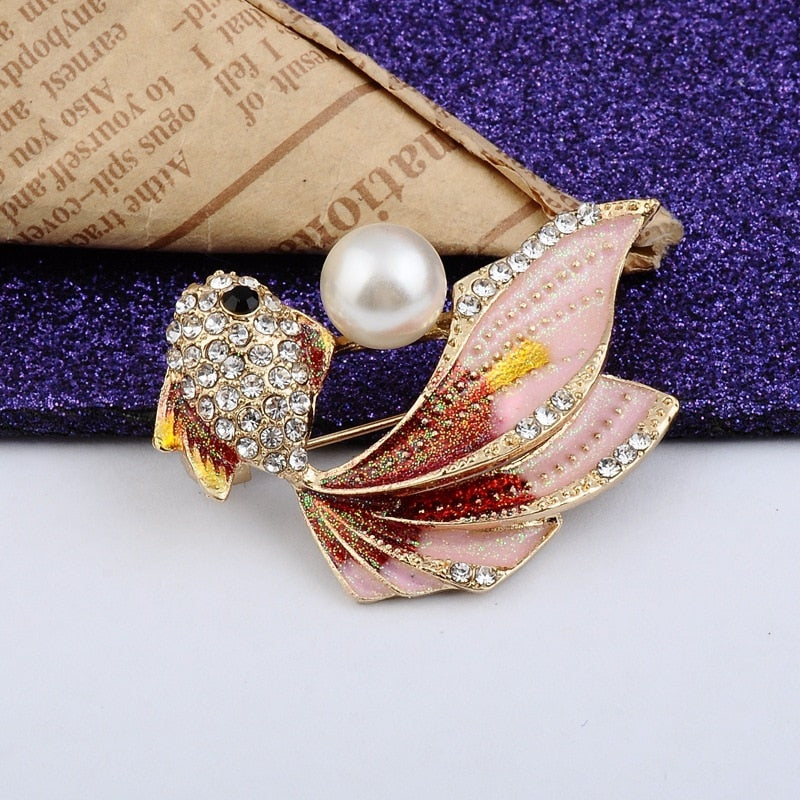 Golden fish Brooch