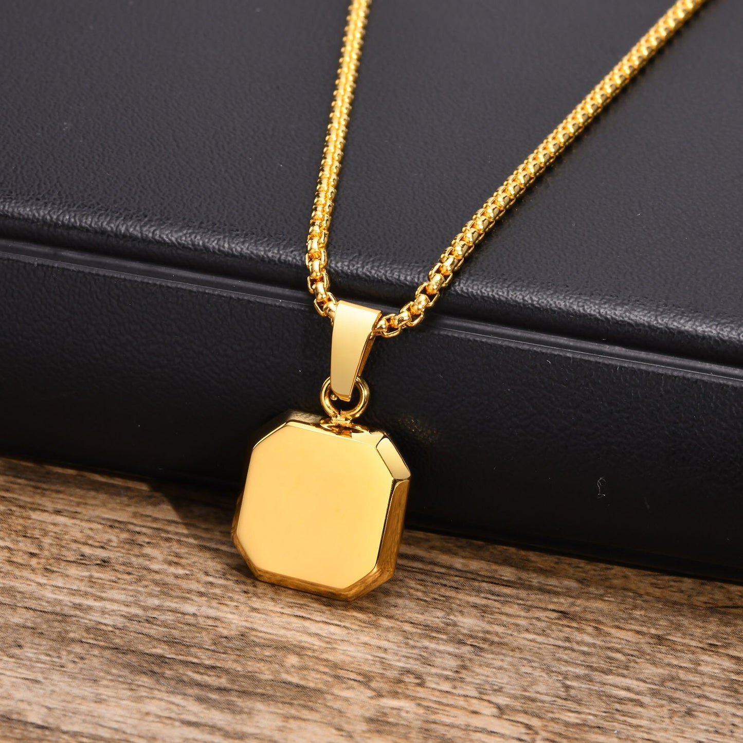 Stylish Gold Color Square Necklace