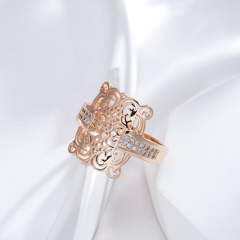 Rose Gold Color Square Big Ring