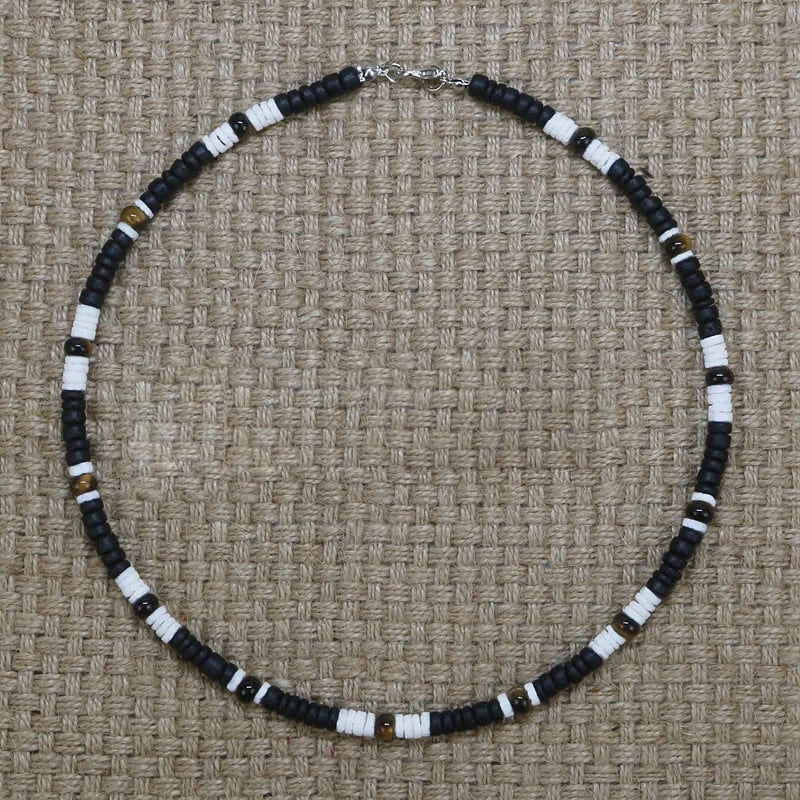 Natural Coconut Shell Surfer Necklace