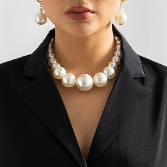 Big Pearl Jewelry Bridal Necklace Sets