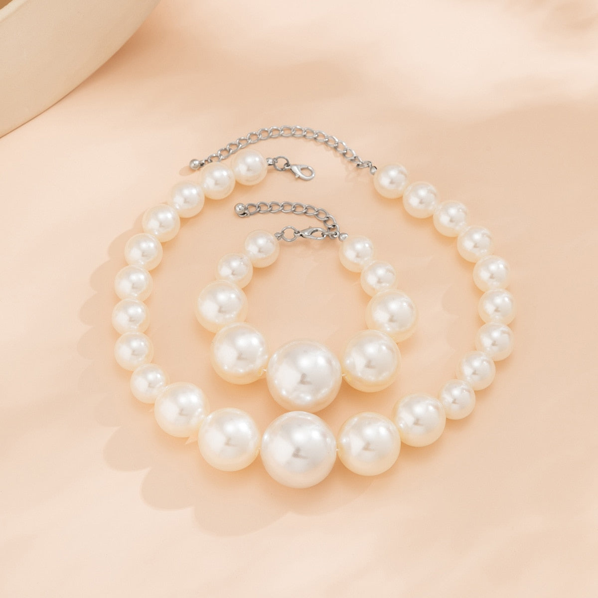 Big Pearl Jewelry Bridal Necklace Sets