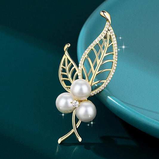 Pearl plant Brooch