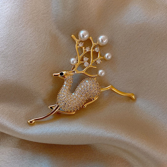 Pearl Gazelle Brooch