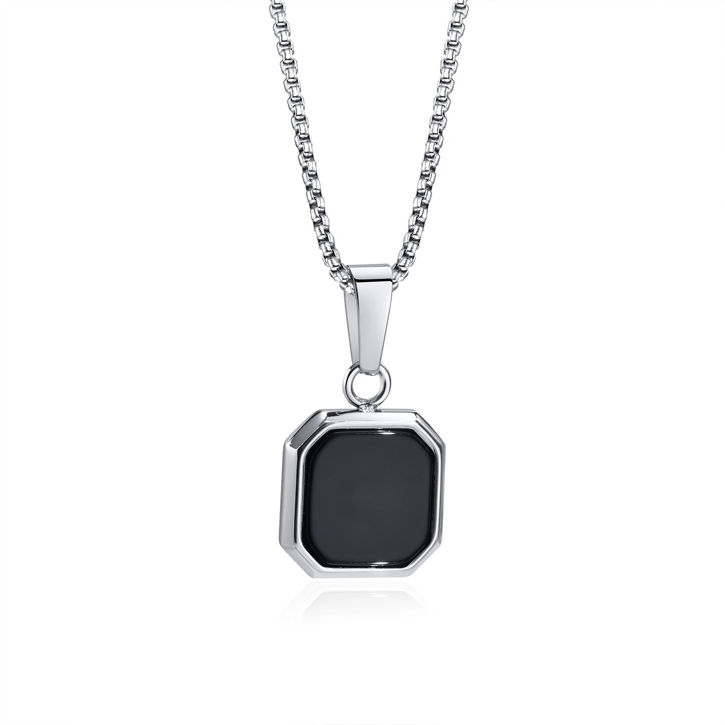 Stylish Silver Color Square Necklace