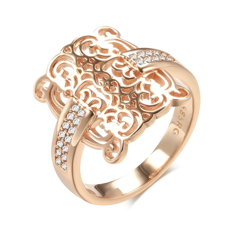 Rose Gold Color Square Big Ring