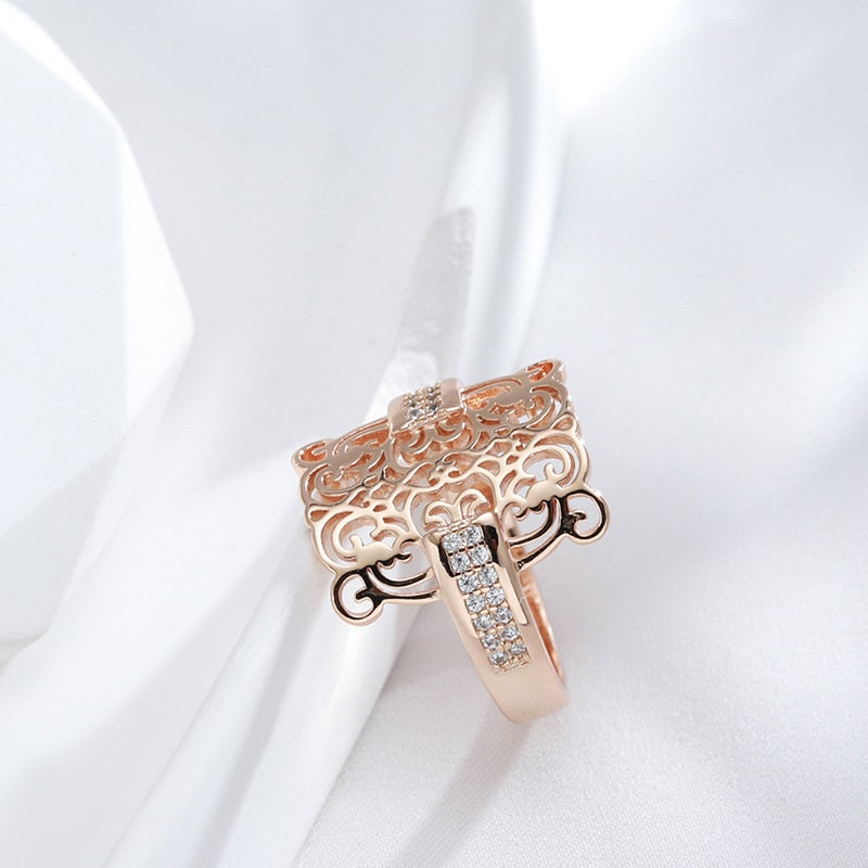 Rose Gold Color Square Big Ring