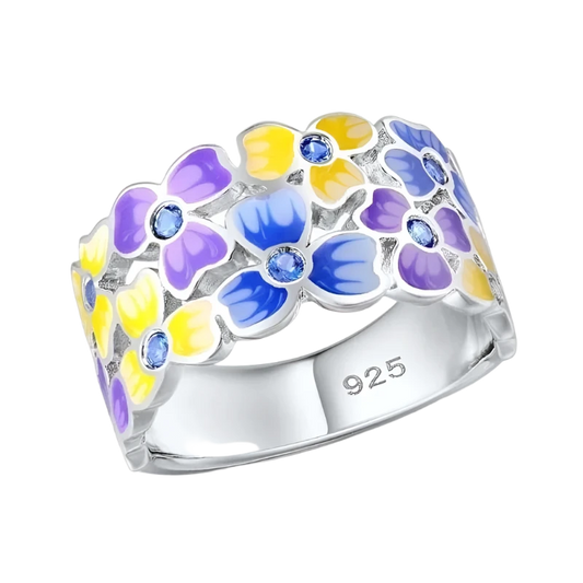 Elegant Silver Flower Ring