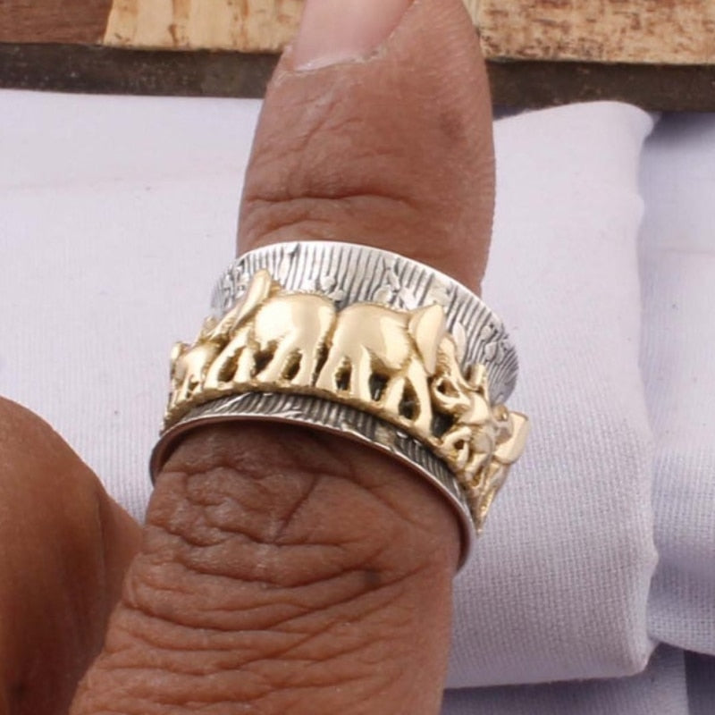 Fashion Jewelry Gold Plated Elephant Rings