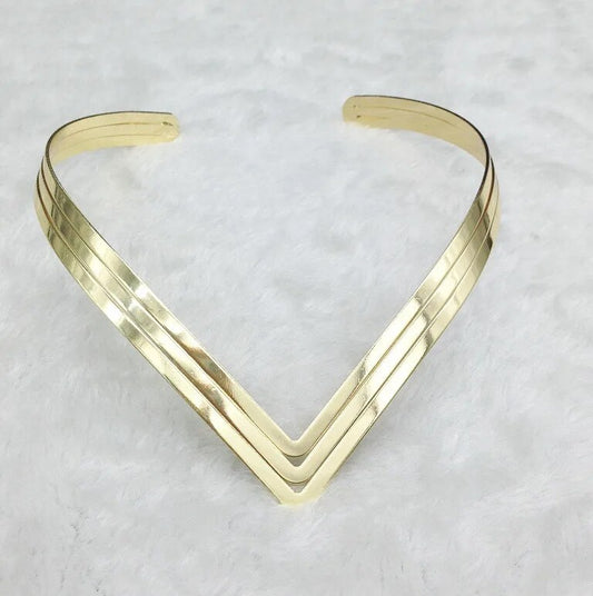 Metal Texture Collar necklace