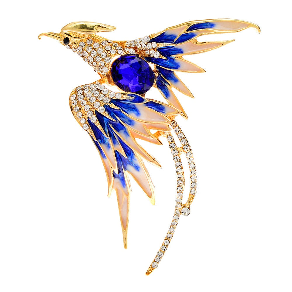 Enamel Blue Bird Brooches