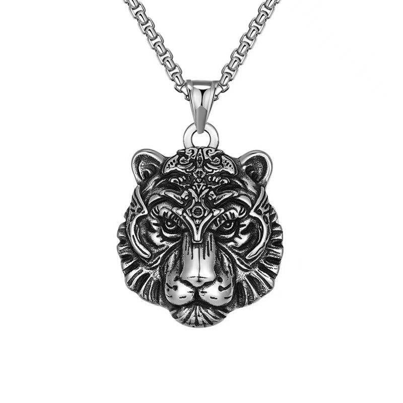 Creative Tiger Head Silver Necklace