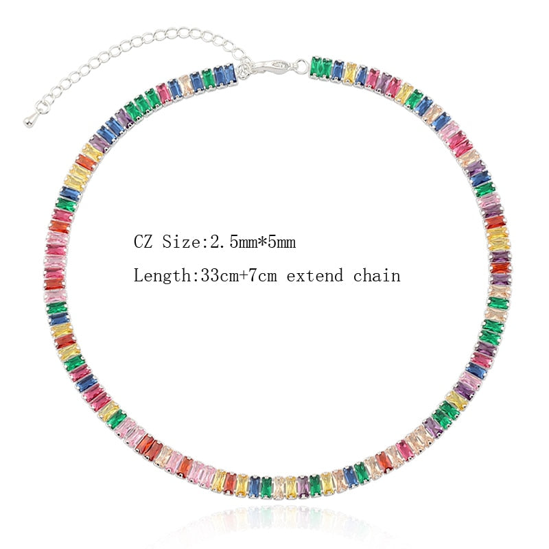 Rainbow CZ Necklace