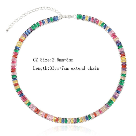 Rainbow CZ Necklace