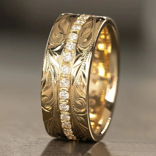 Carved Pattern Rings