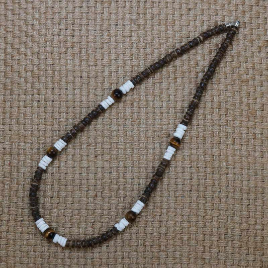 Natural Coconut Shell Surfer Necklace